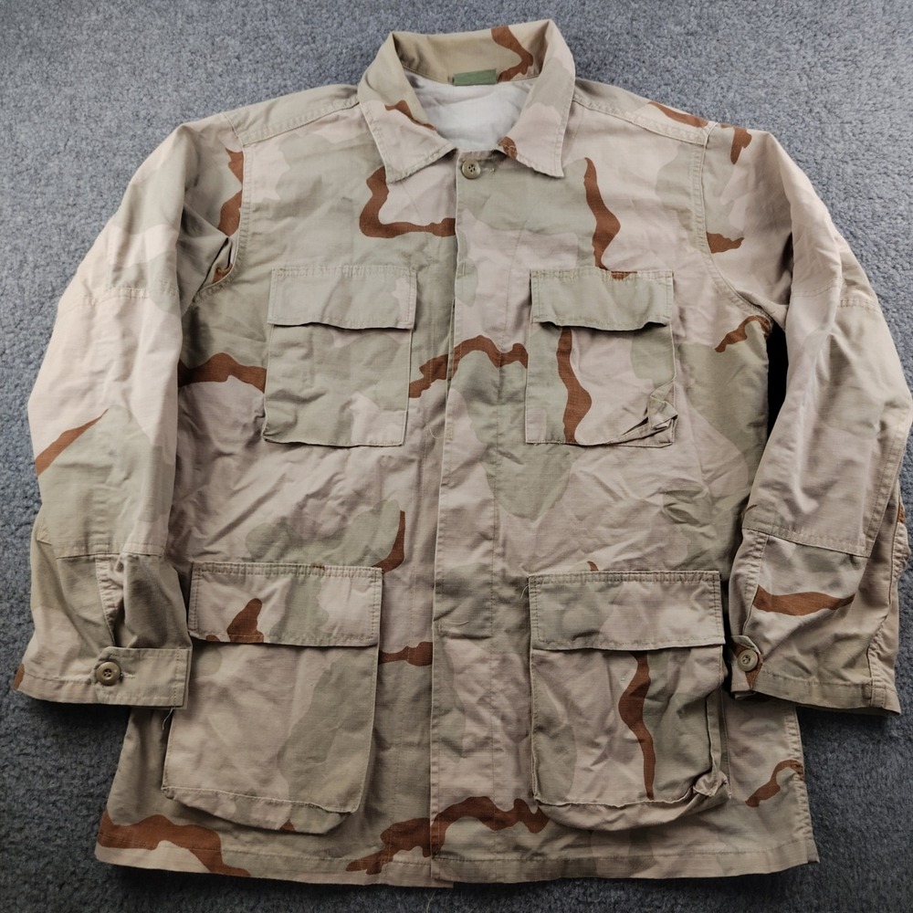 VTG US Military Desert Camo BDU Field Jacket Large Regular Ripstop Combat Coat